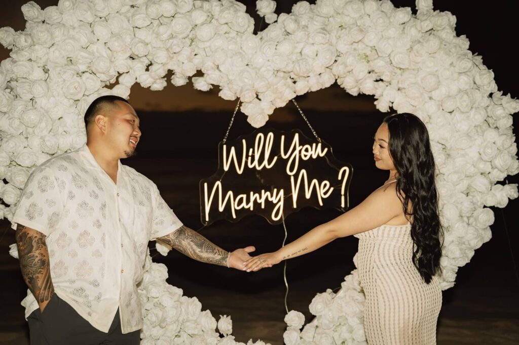 flower heart proposal