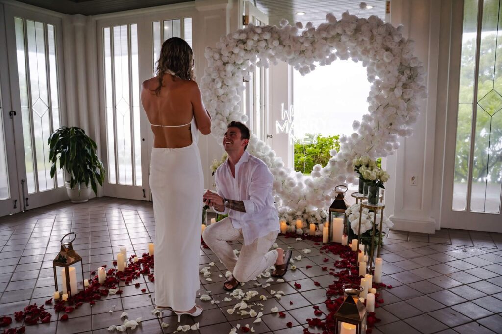 luxury flower heart proposal